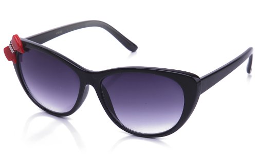 Newbee Fashion Women High Fashion Elegant Cat Eye Sunglasses with Bow