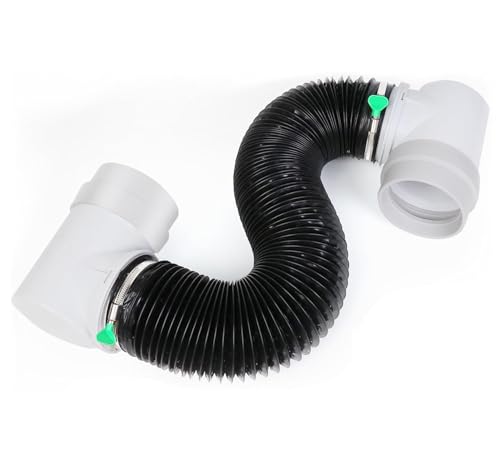 Image of Upgrade Dryer Vent Hose for Tight Space, 90 Degree Elbow Connector | Tool-free indoor dryer vent kit with silicone adapter, clamps, dryer vent, Easy 10-min install for tight laundry spaces.