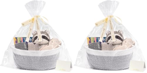Image of CHICVITA Easter baskets, Cute Basket for Decor, Dog Toy Storage, Empty Gift Baskets to Fill, 12 inchx 8 inchx 5 inch, Grey (Pack of 2)