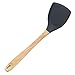 YYP Spatule Wok en Silicone, Résistant à la Chaleur Durable Spatule en Silicone, Poignée en Bois Confortable Antidérapante Spatule pour Pancakes Cuisson Sauteuse Sauteuse 34,5 cm