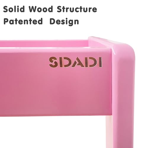SDADI-Mothers-Helper-Adjustable-Height-Kitchen-Step-Stool-Children-Kids-Toddlers-Counter-Level-Learning-Stool-for-Kitchen-Bathroom-Pink SDADI Mothers Helper Adjustable Height Kitchen Step Stool Children Kids Toddlers Counter Level Learning Stool for Kitchen Bathroom Pink