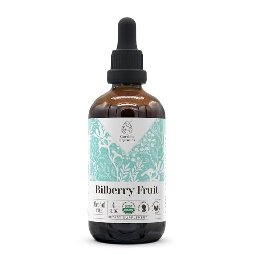 Bilberry Fruit USDA Organic Alcohol-Free Extract | Dietary Supplement, High-Potency Tincture | Made from Bilberry (Vaccinium Myrtillus) Dried Fruit 4 oz