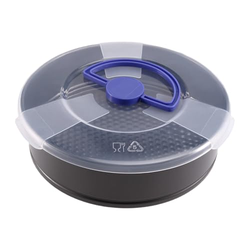 Nihcora Juego de 3 moldes redondos con tapa, antiadherentes y base extraíble para hornear