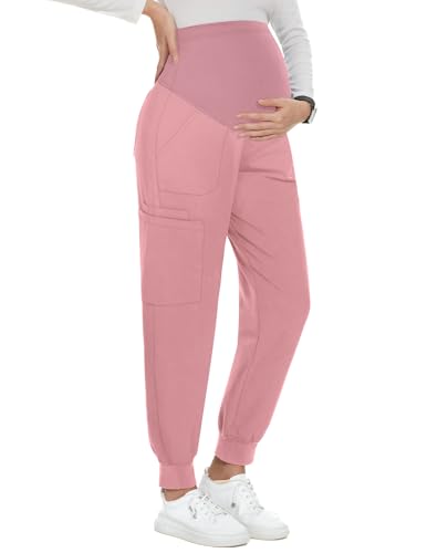 Image of PACBREEZE Women's Maternity Scrubs with 6 Pockets, Workwear Maternity Jogger Scrubs Pregnancy Pants, S-XXL