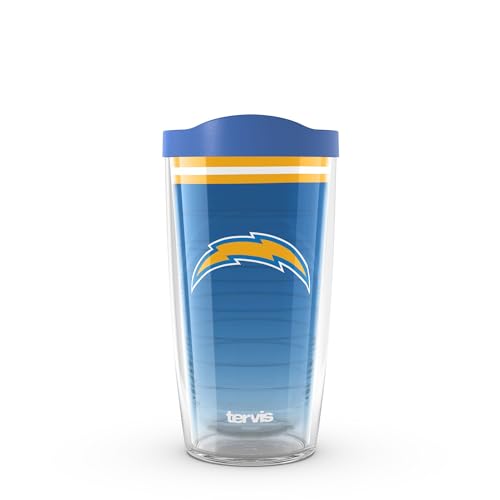 Image of Tervis NFL Los Angeles Chargers - Forever Fan Made in USA Double Walled Insulated Tumbler Travel Cup Keeps Drinks Cold & Hot, 16oz, Classic