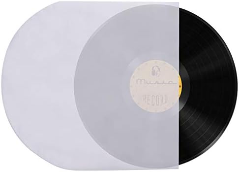 100 Pieces LP Vinyl Record Inner Sleeves, 12 Inch Semi-Transparent Inner Plastic Record Cover Sleeves with 0.08Mm Thick Anti-Static Material