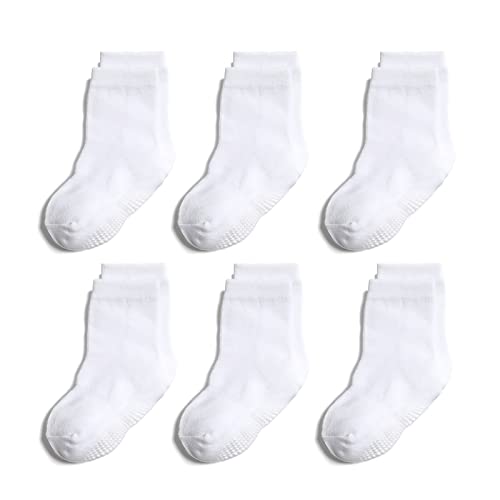 6 Pairs Non Slip Cozy Warm Crew Socks with Grips for Baby Infant Toddler Kids Boys Girls