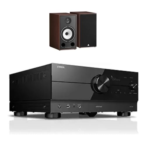 Image of YAMAHA RX-A6A AVENTAGE 9.2-Channel AV Receiver with MusicCast with Triangle Borea BR03 Hi-Fi Bookshelf Speakers (Walnut, Pair)