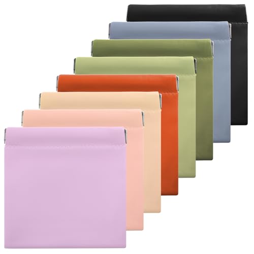 8 PCS Snap Closure Organizer Pouch, Small Purse Makeup Bag, Portable Small Leather Makeup Pouch, Mini Cosmetic Pouches Travel Bag for Coin, Cosmetics, Jewelry, Lipstick