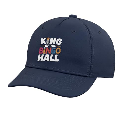 King of The Bingo Hall - Bingo Adjustable Printed Baseball Hat, Navy Blue