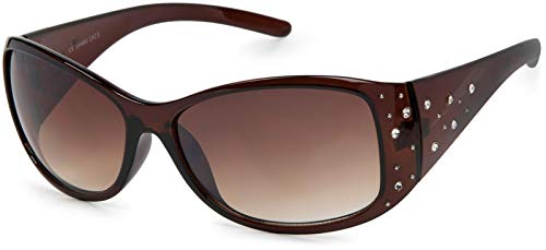 Preisvergleich Produktbild styleBREAKER Sonnenbrille mit Strasssteine und Verlaufstönung, Schmetterlingsform, Damen 09020055, Farbe:Gestell Braun / Glas Braun Verlaufsglas