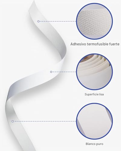 Miniatura 3 de Fakilo Cinta De Melamina Blanca De 16 Mm X 30 M Para Bordes De Chapa, Fácil Aplicación, Cinta Adhesiva Para Armarios, Madera Contrachapada, Reparación De Muebles