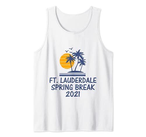 Fort Ft Lauderdale Florida FL Vacaciones de Primavera 2021 Fiesta en la Playa Camiseta sin Mangas