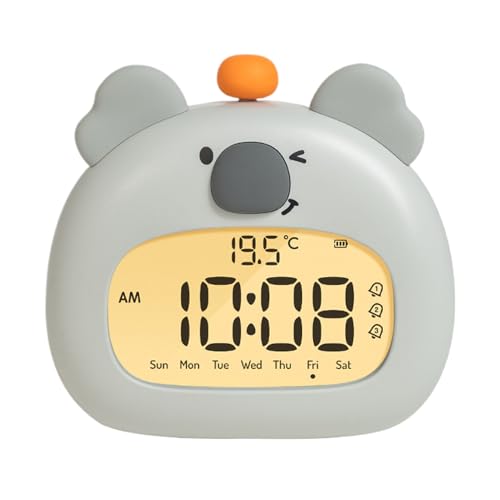 Alarma de entrenamiento para dormir - Reloj de dibujos animados koala wakeup, animal night Light | Organizador de música lindo con pantalla de temperatura para niños de niñas, ayuda a acostarse para