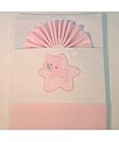 10XDIEZ Juego de sábanas Cuna Star Blanco/Rosa - Medidas sa