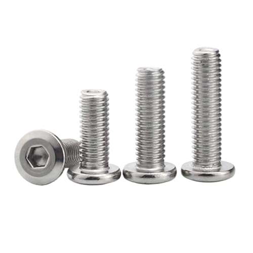 M2 M3 M4 M5 M6 M8 M10 304 Stainless Steel Large Flat Hex Hexagon Socket Head Furniture Rivet Screw Connect Joint Bolt(18mm,10pcs