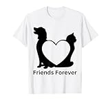 Photo Gallery friends forever, maglietta con scritta "i love dog and cat heart" maglietta Photo Gallery friends forever, maglietta con scritta "i love dog and cat heart" maglietta