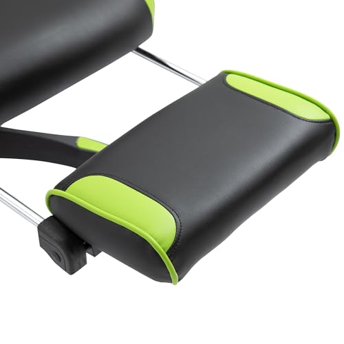 Vinsetto Silla Gaming Ergonómica Silla de Escritorio para Oficina con Altura Ajustable Respaldo Regulable de 170° Almohada Lumbar y Reposapiés Retráctil 65x70x117-125 cm Verde