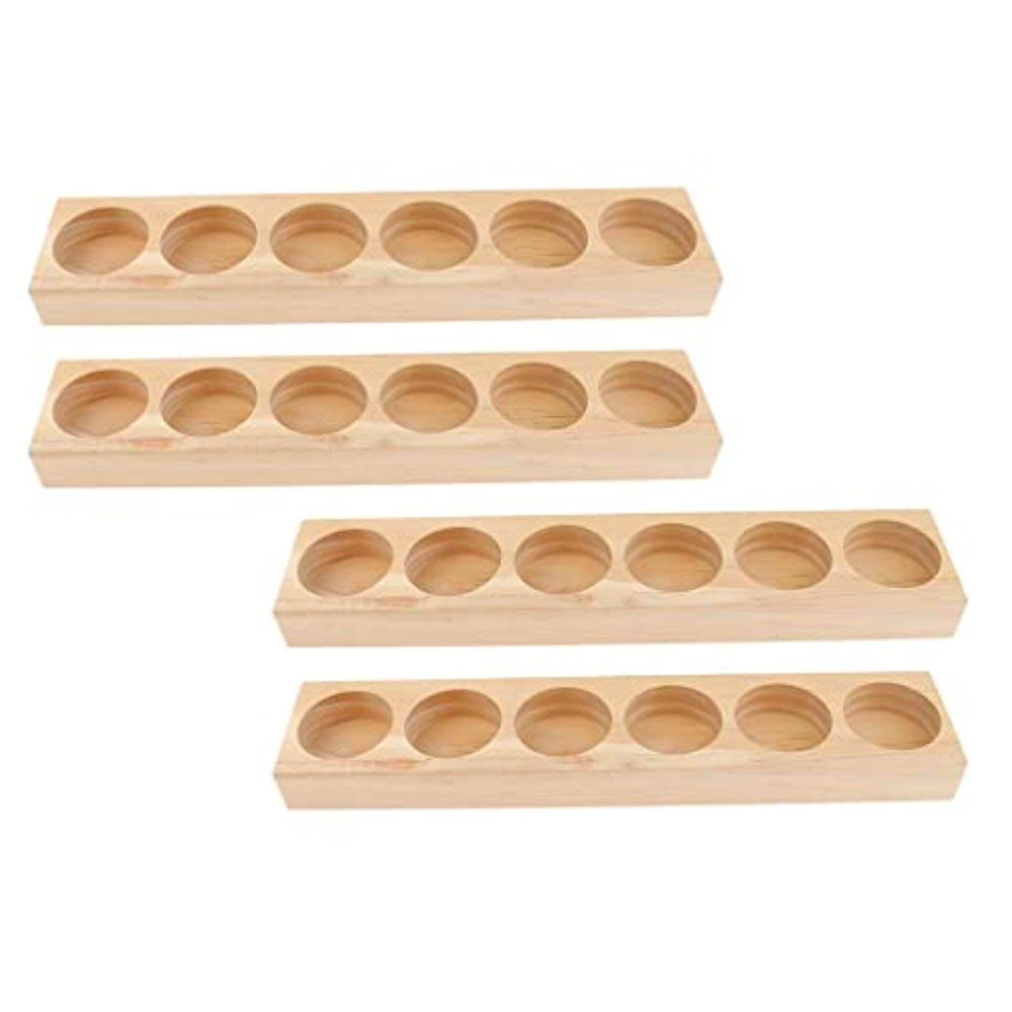4 Pieces Wood Essential Oil Display Storage Organizer Rack