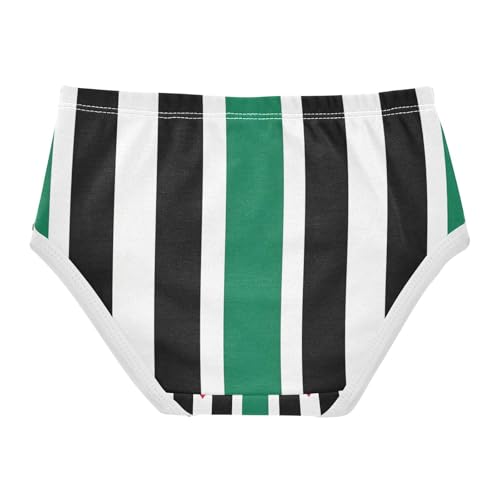 Toddler Girl Briefs, Vertical Stripes Black Girls' Cotton Brief Underwear, 2T–8 Years2