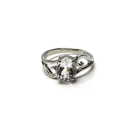 Bague en pétalite argent 925 idée cadeau de mariage unique taille 8