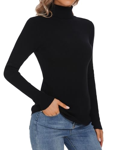 Turtleneck Sweaters for Women Ribbed Long Sleeve Pullover Sweater Slim Fit Jumpers Casual Trendy Knit Tops3