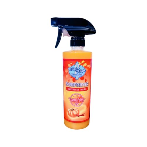 Winter White Surfrider Pumpkin Spice Waterless Wash – Cleans, shines & protects cars, boats, ATVs & RVs. High-lubricity formula with 2 microfiber towels for a streak-free finish. 16 fl oz.