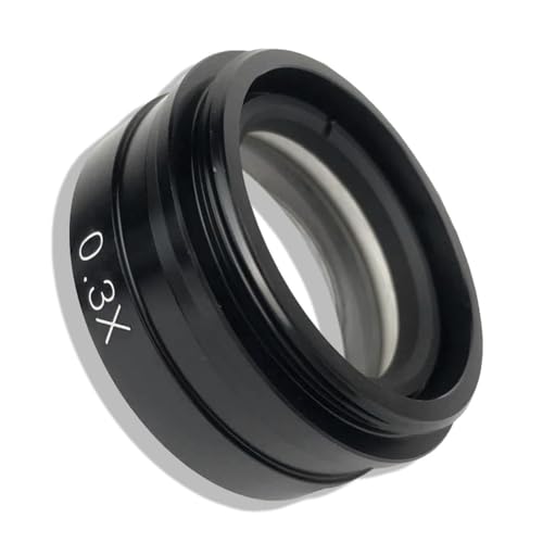 Microscopes Equipment 0.5X 2.0X 0.3X Microscope Auxiliary Lens for 10A 300X 120X 180X C Mount Lens USB Video Camera Industry Microscope(0.3X)