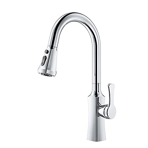 Robinet de cuisine en laiton robuste mitigeur haut de gamme fini nickel brossé - 2