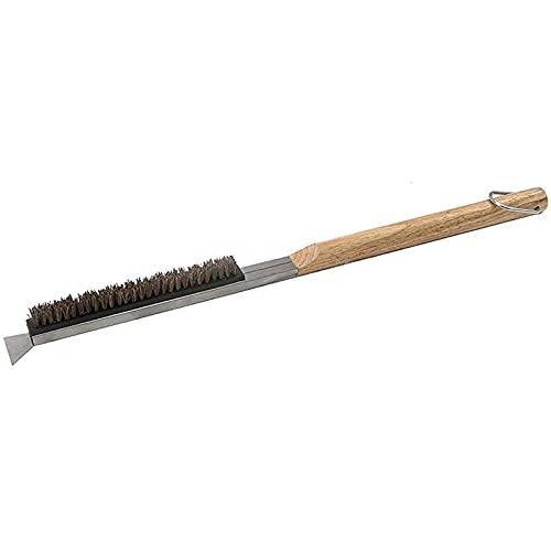 Hulzogul Escova de aço inoxidável para forno de pizza, escova de limpeza para forno de pizza com cab