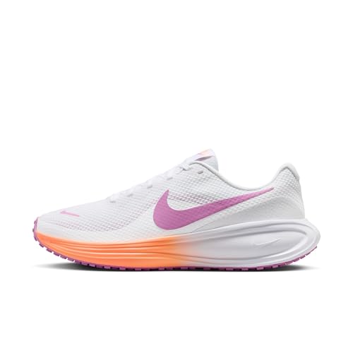 Nike Women's Revolution 8 Road Running Shoes, White/Light Magenta-Orange Pulse, 9