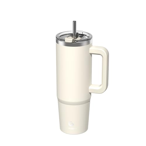 BIGRD Gobelet Isotherme 890ml (30oz) Double Paroi Acier Inoxidable avec Paille - Thermos Vacuum...