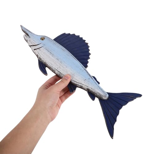 Décoration murale en bois poisson CIMAXIC rustique et sculptée - 6