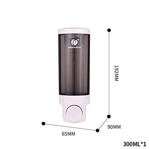 Preisvergleich Produktbild Seifenspender HAIZHEN, Wandhalterung Handseifenspender Flüssiges Shampoo Duschgel Handspender für Küchendusche und Badezimmer 300ml (Farbe : Weiß)
