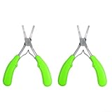 Yhenlovtt Angelzange aus Edelstahl mit schiefer Nase zum Hakenbinden und Drahtschneiden, Blau und Grün, 15 cm Länge, 2 Stück