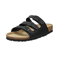 Rohde Damen, Frauen, Klassische Sandalen, Sandalen,Pantoletten,Sommerschuhe,Hausschuhe,Kork-fußbett,SCHWARZ,41 EU / 7.5 UK