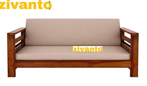 Image of Sheesham Sofa Set for Living Room Wood Furniture | Office | Wooden Sofa Set 3+1+1 | Walnut Brown