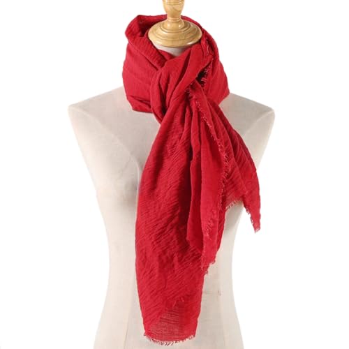 Fashion Cotton Blend Solid Scarf Long Lightweight Travel Scarf Shawl Wraps 70"×35"2