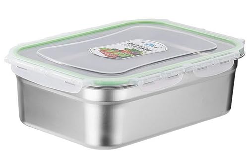 Zdaqian キッチン用食品保存容器 タッパ タッパー レンジ対応 タッパー 大容量 アイスボックス ステンレス バット 蓋付き ステンレス バット 深型 小麦粉 保存容器 キッチンツールセット 冷蔵庫対応 調理器具 1.2L 1.6L 2.5L 3.5