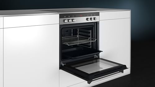 Foto von Siemens EQ110KA1Z iQ100 Herd-Glaskeramik-Kochfeld-Kombination (herdgesteuert), 59,4 cm breit, Induktions-Kochfeld rahmenlos - Made in Germany, Schnellaufheizung, 3D-Heißluft - Backen auf 3 Ebenen