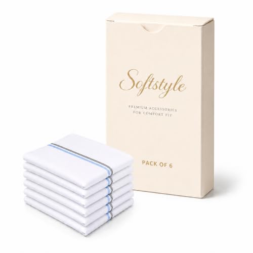 Image of SOFTSTYLE Handkerchief for Men Cotton White