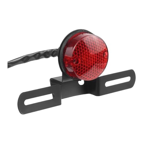 Feu frein moto 12V haute visibilité avec support de plaque d'immatriculation noir
