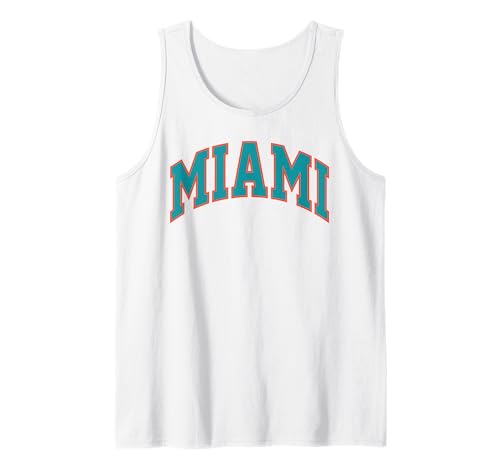 Retro Miami Hombres Miami Mujeres Vintage Classic Aqua Orange FL Camiseta sin Mangas