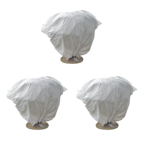 LOLPALONE 3 fundas para plantas, bolsa de protección heladas de gran tamaño, cubiertas para plantas con cordón , cubiertas de invierno reutilizables para plantas, chaqueta para plantas