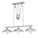 Westinghouse Lighting 6369900 Iron Hill Three-Light Indoor Island Pulley Pendant Light, Brushed Nickel Finish
