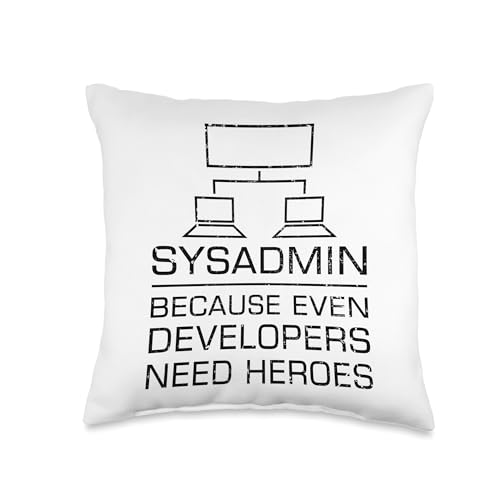Funny System Admin Even Developers Need Heroes Nerd PC Gift Throw Pillow