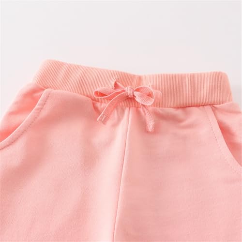 Girls Soft Elastic Waist Sweatpants Solid Casual Athletic Joggers Toddler Fall 𝐃rawstring Sport Pants with Pokets4