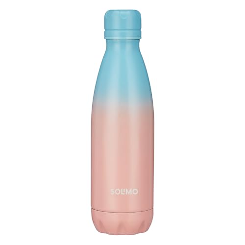 Amazon Brand - Solimo Stainless Steel Insulated Cola Dual Colour Bottle (500ml) | Superior Durability | 100% Food-Safe | Leak Proof | BPA-Free Cap (Blue & Pink)