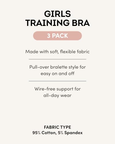 Image of Fruit of the Loom Girl's Cotton Stretch Cami Training Bra Multi-Pack