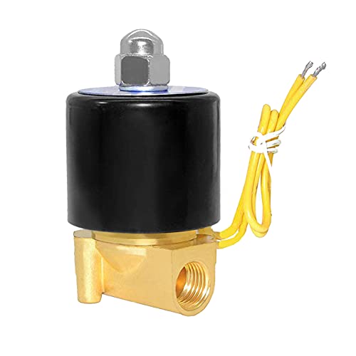 Image of Beduan Brass Electric Solenoid Valve, 1 /4 inch 110V Air Valve Normally Colsed for Water Air Gas Fuel Oil